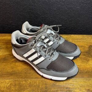 Adidas Tech Response 4.0 Golf Shoes Mens 9.5 Wide Grey White Red Spiked Athletic